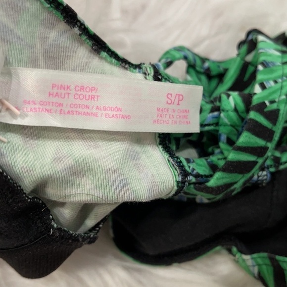 VICTORIA'S Secret Pink Studded Tropical Print Crop Corset Bra Top Sz S - Picture 10 of 10